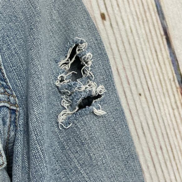 Silver Jeans Women Denim Jacket Size M Blue Ripped Distressed Y2K 2000s - Picture 4 of 8